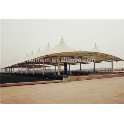 Parking Lot Canopy awning fabric with PVC/PVDF/PTFE Membrane